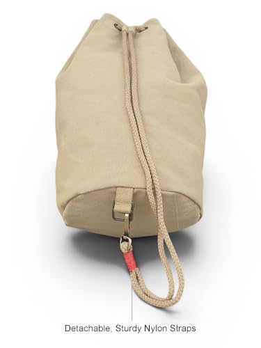 Image of The House of tara Distressed Canvas Backpack /Rucksack for Unisex | 20 Litres | Casual Cotton Bag with Spacious Compartment & Drawstring Strap | Suitable for Everyday Essentials
