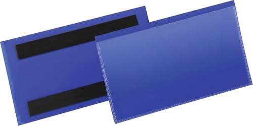 Durable Etikettentasche (150 x 67 mm), Etikettenhalter magnetisch, Packung à 50 Stück, blau, 174207
