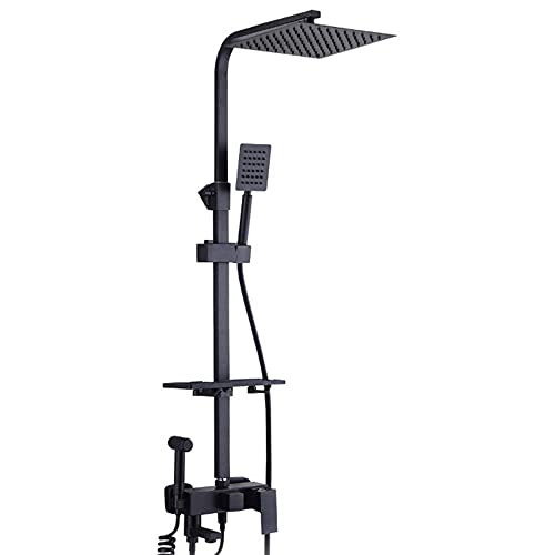 Ensemble de douche noir anti-calcaire avec mitigeur stable et précis