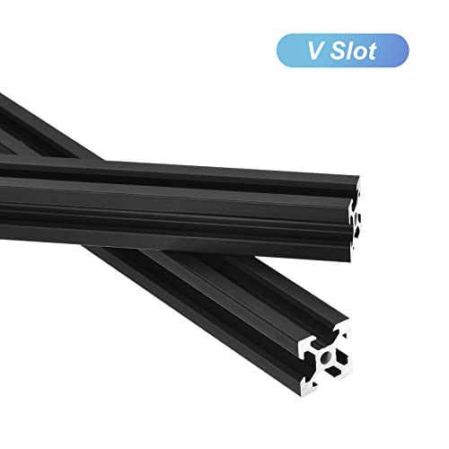 MECCANIXITY 10 Pcs V Slot 2020 Aluminum Extrusion European Standard 700mm 27 Inch Length Anodized Rail Black for CNC DIY 3D Printer and Industrial