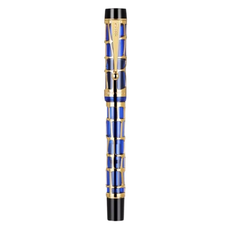 100 Centennial Stylo plume en résine creuse avec clip doré pour bureau, papeterie, fournitures scolaires (jaune clair, EF)