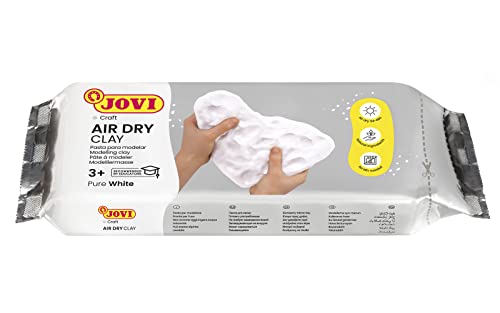 Jovi European Air Dry Modelling Clay Pure White Non-Toxic Clay 1KG Ideal for for Sculpting Pottery Art & Craft Handicraft Educational Purpose Fine Motor Skills