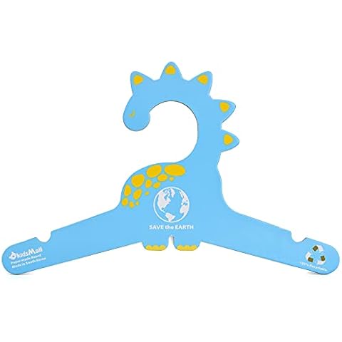 Baby Boys Clothes Paper Hangers for Closet Organizer 10 Pack Eco Friendly Save The Earth Dinosaur Blue, 11 inch Cover