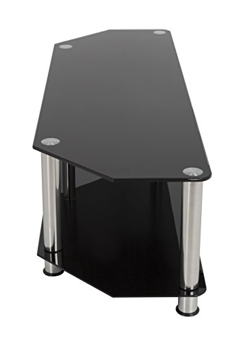 Avf Sdc1400-A Tv Stand For Up To 65-Inch Tvs, Black Glass, Chrome Legs #TOP1