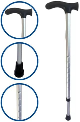 Bengala Idoso - Regulagem De Altura - Leve Prata - Suporta 100 Kg