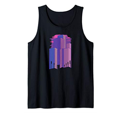 Pink Violet City Retro Metropolitan Town City Dweller Gift Tank Top