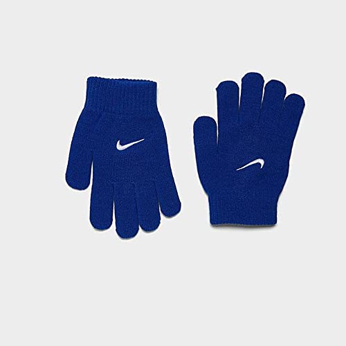 Image of Nike Boys' (8-20) Knit Beanie Cap and Gloves Set (Game Royal /White)
