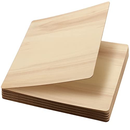 Japchet 22 Pieces 12 X 12 Inch Unfinished Squares Wood Pieces, Natural Blank Wood Squares With Rounded Corners, Square Wooden Cutouts For Diy Crafts, Painting, Laser Engraving, Decoration #TOP7