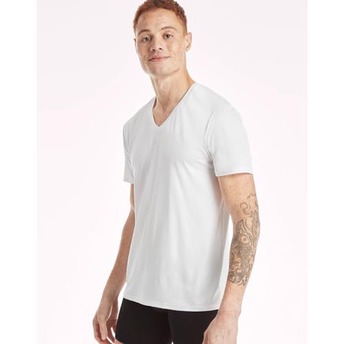 Hanes Men's Ultimate X-Temp Mesh V-Neck Undershirts, 4-Pack White M4