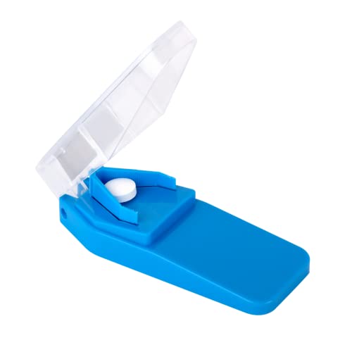 EZY DOSE Pill Cutter and Splitter, Safely Cuts Large, Small and Tiny Pills, Vitamins, Tablets in half, Accurate Easy Cutting, Stainless Steel Blade, Travel Sized, Easy to Use, Color May Vary, BPA Free