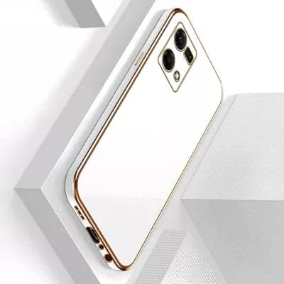 Image of Apurb Store for Oppo F21 Pro 4g Plating Square Gold Frame Phone Case Luxury Soft Silicone Back Cover (for Oppo F21 Pro 4g, White)