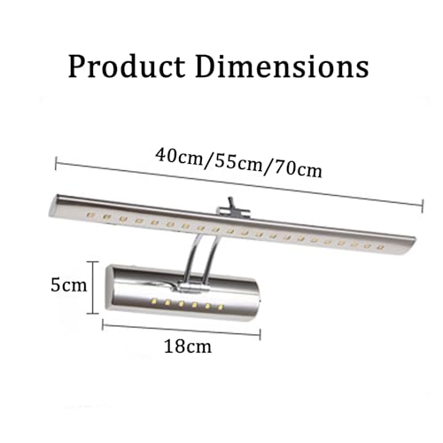 Apliques de pared para baño con luz blanca plateada de bajo consumo 4