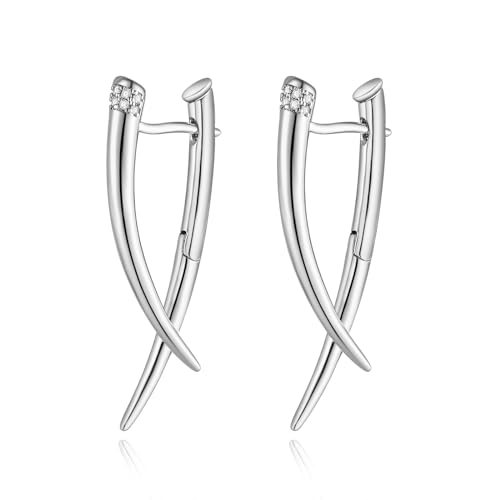 HZMAN Silver Earrings for Women Dainty Stud Earrings Hypoallergenic Lightweight Earring Jewelry Gift