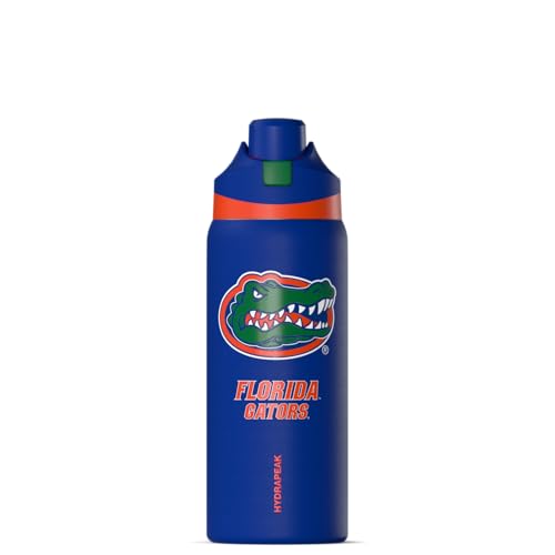 Hydrapeak Officially Licensed Florida Gators Oasis 32 oz Water Bottle with Chug Lid Push Button, Stainless Steel Water Bottle No Straw, 32 oz Insulated Water Bottle