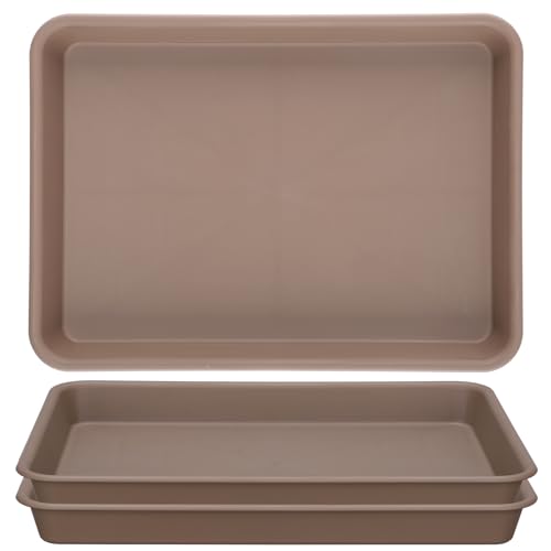 GREANER Brown Plant Saucers for Indoors, 11 Inch Heavy Duty