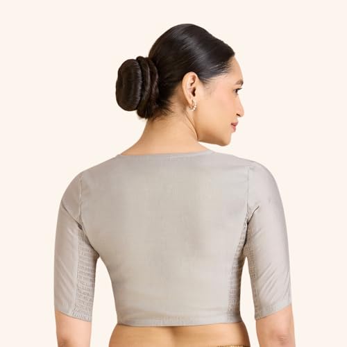Image of Studio Shringaar Women's Cotton Stretchable (Smocked) Readymade Saree Blouse with Underarm Sweat Pads (Pack of 14 Pads)