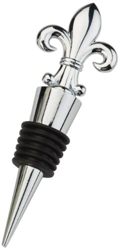 Fleur-De-Lis Elegant Chrome Bottle Stopper #TOP14