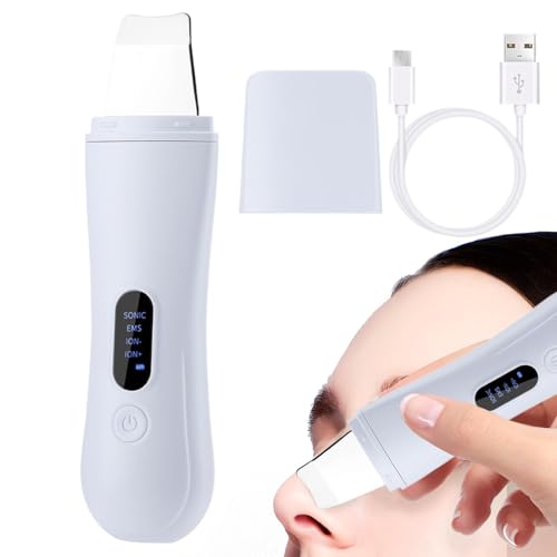 Limpiador facial eléctrico ultrasónico con espátula y raspador cutáneo recargable