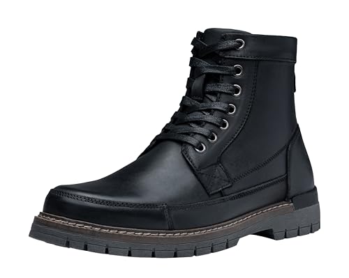 Jousen Men's Boots Chukka Motorcycle Boots Premium Leather Casual Combat Ankle Dress Boot for Men