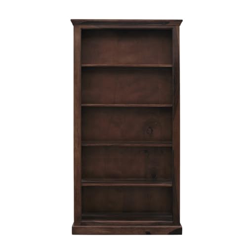 Image of SONA ART & CRAFTS Iron Jali Book Shelf Wooden | Multipurpose 5 Tier Open Bookshelf for Home & Library | Storage Cabinet for Living Room | Crockery Cabinet for Home, Kitchen | Walnut