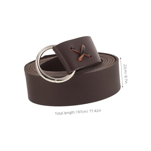 Medieval Viking Leather Belt Half Closure for Cosplay and Design Dark Brown for Historical Costume Accessories2