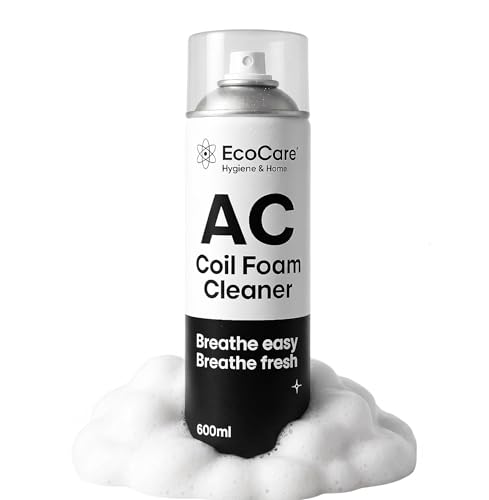 Image of EcoCare Air Conditioner Coil Cleaner | For All Condensers & Evaporators | AC Window Cleaning Coil Foam Spray | Safe On Coils and Fins | Powerful Cleaning Solution For Cooling & Airflow 600ML