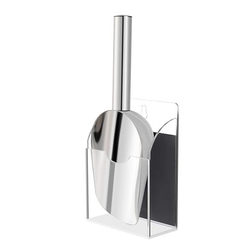 Image of Stainless Steel Ice Scoop with Magnetic Acrylic Holder