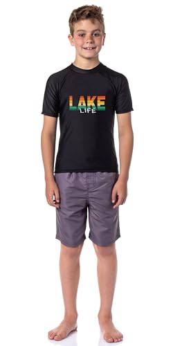 Maillot de bain à manches courtes pour garçon avec rashguard de piscine résistant