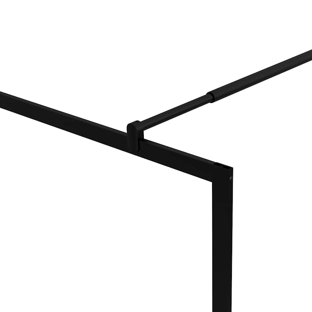 Mampara de ducha de cristal templado negro 100 x 195 cm, cristal de 5 mm, marco de aluminio, perfil ajustable, barra de apoyo de 70 a 120 cm, resistente a salpicaduras para ducha y caminar en