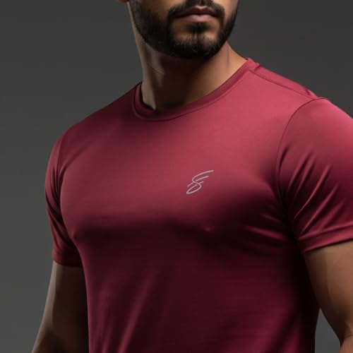 Image of Round Neck Moisture Absorbing Performance Half Sleeve Slim Fit T-Shirt for Men | Quick Dry Technology | Light Weight & Breathable Fabric | Ideal for Indoor & Outdoor Physical Activity