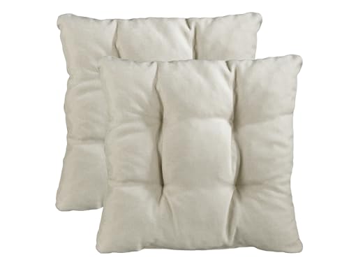Traumnacht Stuhlkissen Cozy 2er Set, Bequeme Sitzkissen für Gartenstuhl, Küche oder Esszimmer, Indoor u. Outdoor, 38 x 38 x 6 cm, beige