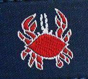 COUNTRY CLUB PREP Feeling Crabby Leather Tab Belt in Navy on Navy Canvas2