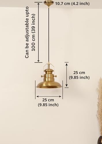 Image of Divine Trends Sailors Metal Pendant Hanging Light Antique Brass Finish | Hanging lamp for Living Room, Bedroom, Industrial Use | Pendant Light for Cafes, Restaurants, Hotels - Pack of 1