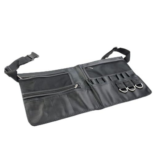Beatifufu メイクアップ専用ウエストバッグ ポータブルツールパック 可能なベルト付きマルチポケット収納フォトスタジオ用ポーチ 黒