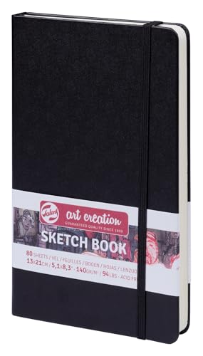 Talens Art Creation Cuaderno de Bocetos Negro | 13 x 21 cm, 140 g, 80...