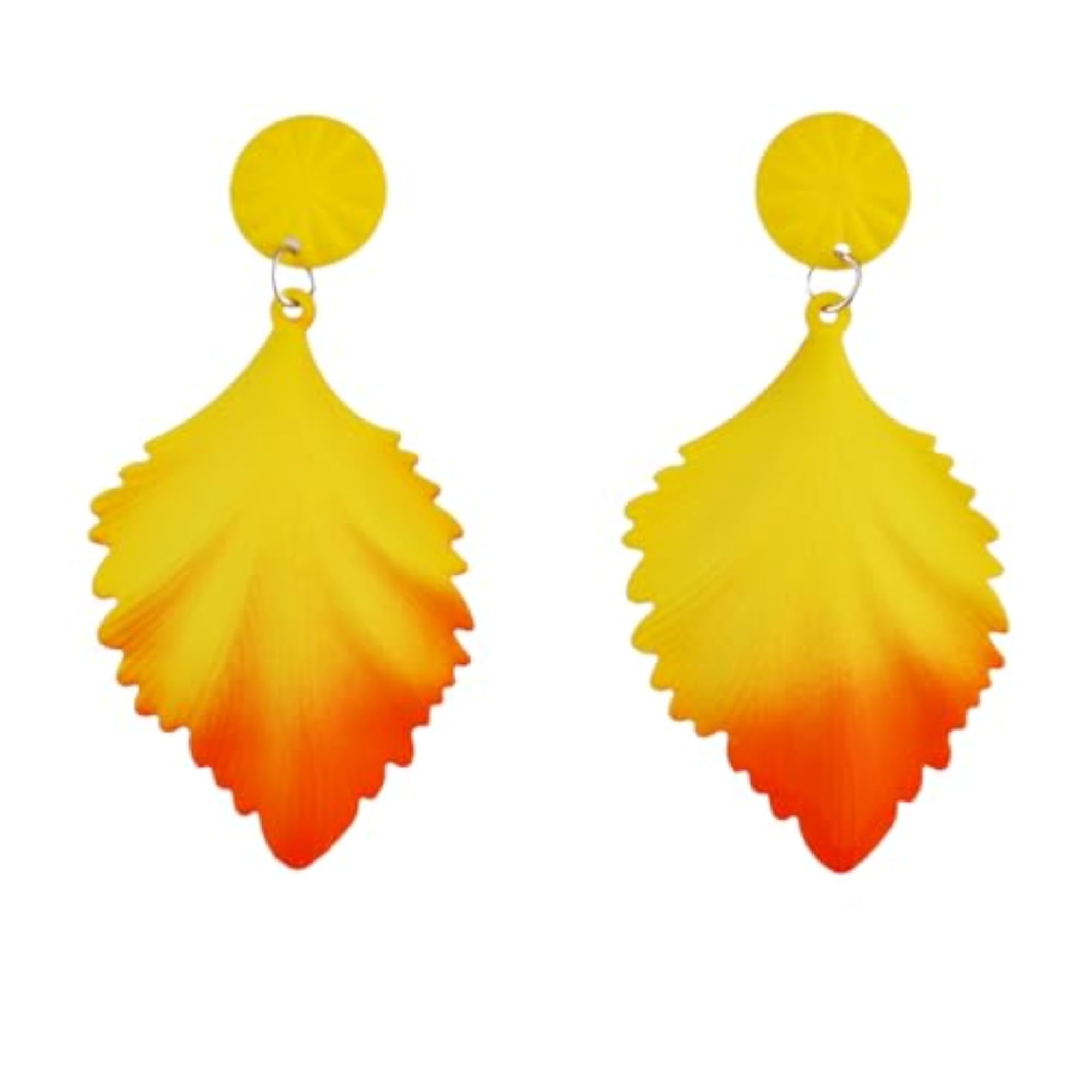 Yellow & Orange Leaf Dangle Earrings