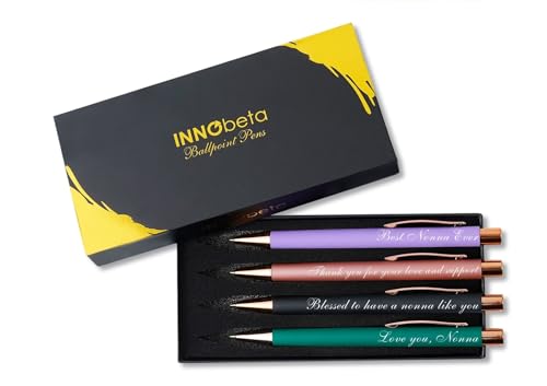 Lot de 4 stylos à bille Nonna InnoBeta - Idées cadeaux pour anniversaire et Noël