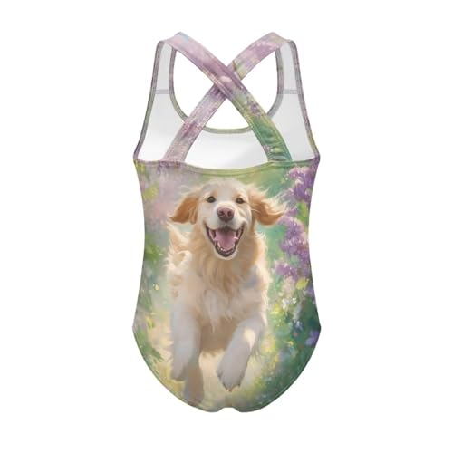 Image of One Piece Swimsuit Girls Cross-Back Bathing Suit 5-14Y Kids Swimwear Cute Swimsuits Sleeveless Bathing Suits
