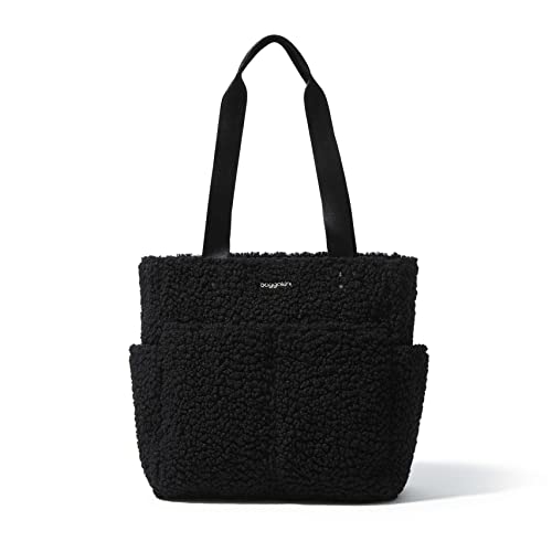 Baggallini Womens Carryall Daily Tote Handbags, Black Faux Shearling, One Size Us #TOP7