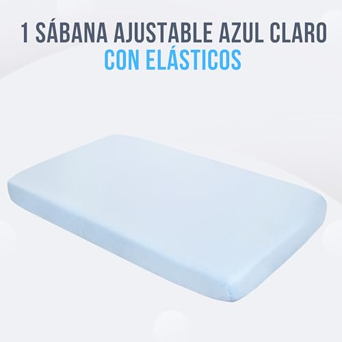 GOYSILA Lençóis Next2Me Chicco 2 Peças 100% Algodão + 1 Protetor de Colchão Certificado Oeko-Tex Colchão 50x83cm 2 Lençol de Baixo Compatível com Berço Calidoo Lullago Kinderkraft UNO Jane (Carros de