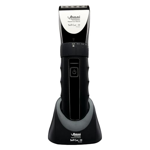 Image of Asbah Professional SELF CUT III Hair Trimmer | Adjustable Lever | Precision Blades | 4 Guide Combs | 2000mAh Li-ion Battery | High-Efficiency Motor