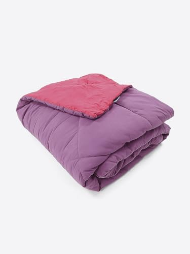 Image of Monte Carlo Polyester Comforter Double Bed | 200 GSM Lightweight & Reversible | Soft Quilt for Mild Winter | Easy Care All Season Comforter (Pink /Purple) | 87 x 94 Inches