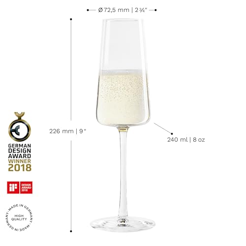 Stölzle Lausitz Champagne Glasses 238 ml Set of 6,Red