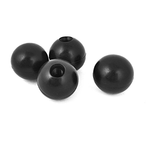 Aexit Round Plastic Door Hardware & Locks Threaded Mounted 32mm Dia Ball Lever Control Lock Replacement Parts Knob 4pcs