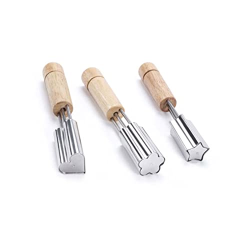 3 Pecas Cortador De Biscoito Molde De Corte Moldes De Aço Inoxidável Cortadores De Frutas Em Relevo