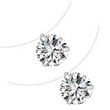 GALPADA Collar de Alambre Transparente Colgante de Circón Delicado Elegante para Niña, Diseño Invisible, Joyas Niñas para Cumpleaños y Ocasiones Obsequios
