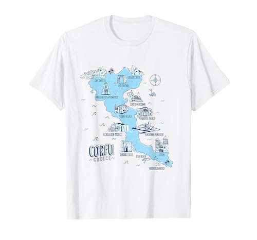 Greece Greek Island Lovers Map Corfu T-Shirt