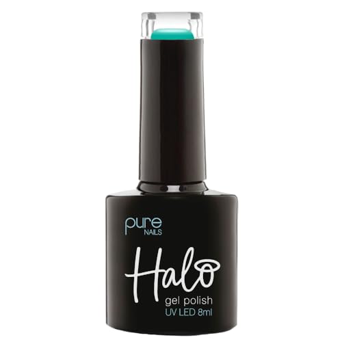 Halo Gel Polish 8ml - Stained Glass Teal. UV/LED Gel Nail Polish, Long Lasting & Easy To Apply. Nail Art Colours For Manicure & Pedicure. Gel Polish For Professional & Home Use.