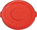 Rubbermaid Commercial Products BRUTE Heavy-Duty Round Trash/Garbage Lid, 32-Gallon, Red, Compatible with Rubbermaid BRUTE 23-Gallon Can