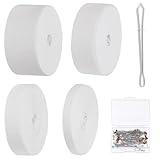 Keadic 4PCS Gummiband Breite (weiß), Elastikbänder mit 100 Positionierstiften für Nähband, Breite: 10 mm, 20 mm, 30 mm, 40 mm, Rolle von Elastik, Dressmaking, Kopfbänder, Hose, Perückenband
